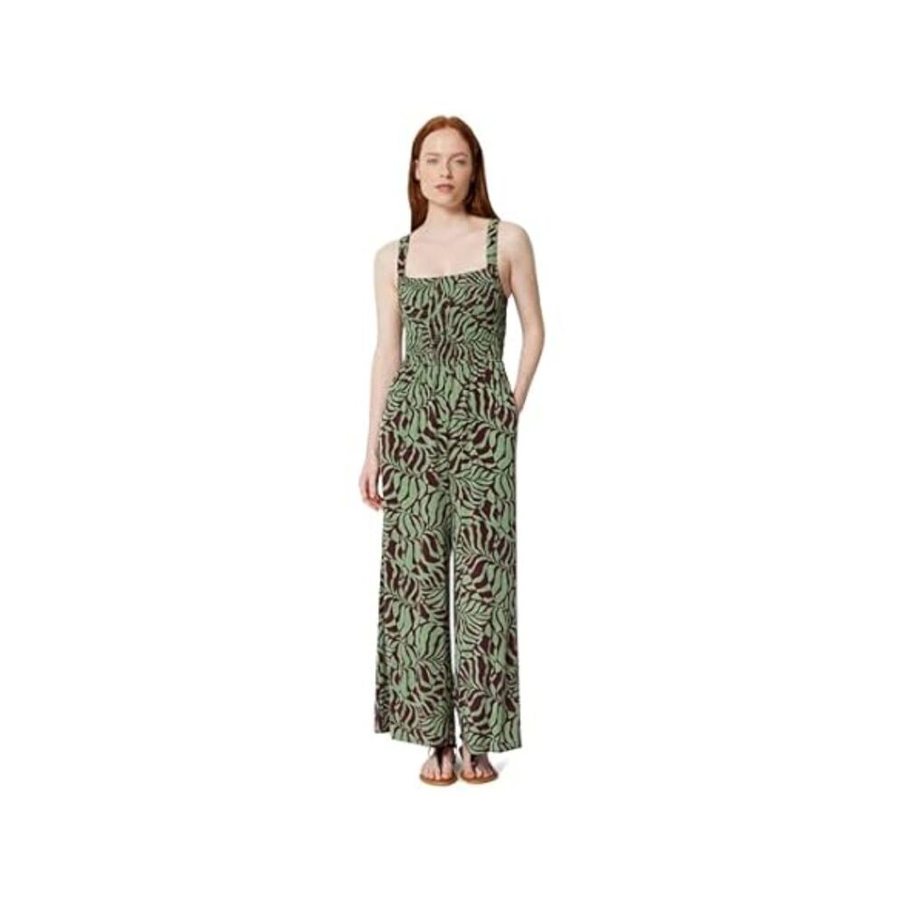 Amazon Essentials Women Square Neck Wide Leg Jumpsuit- Large